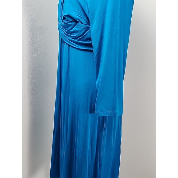 Spense Petite PXL Knee Length Blue Dress Jersey Fit & Flare Party Dress Stretch - Picture 8 of 10